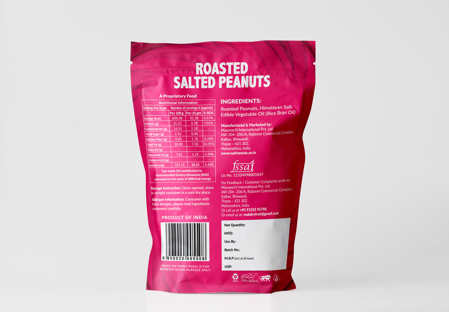 Roasted Salted Roasted Peanuts | Crunchy Protein Snack