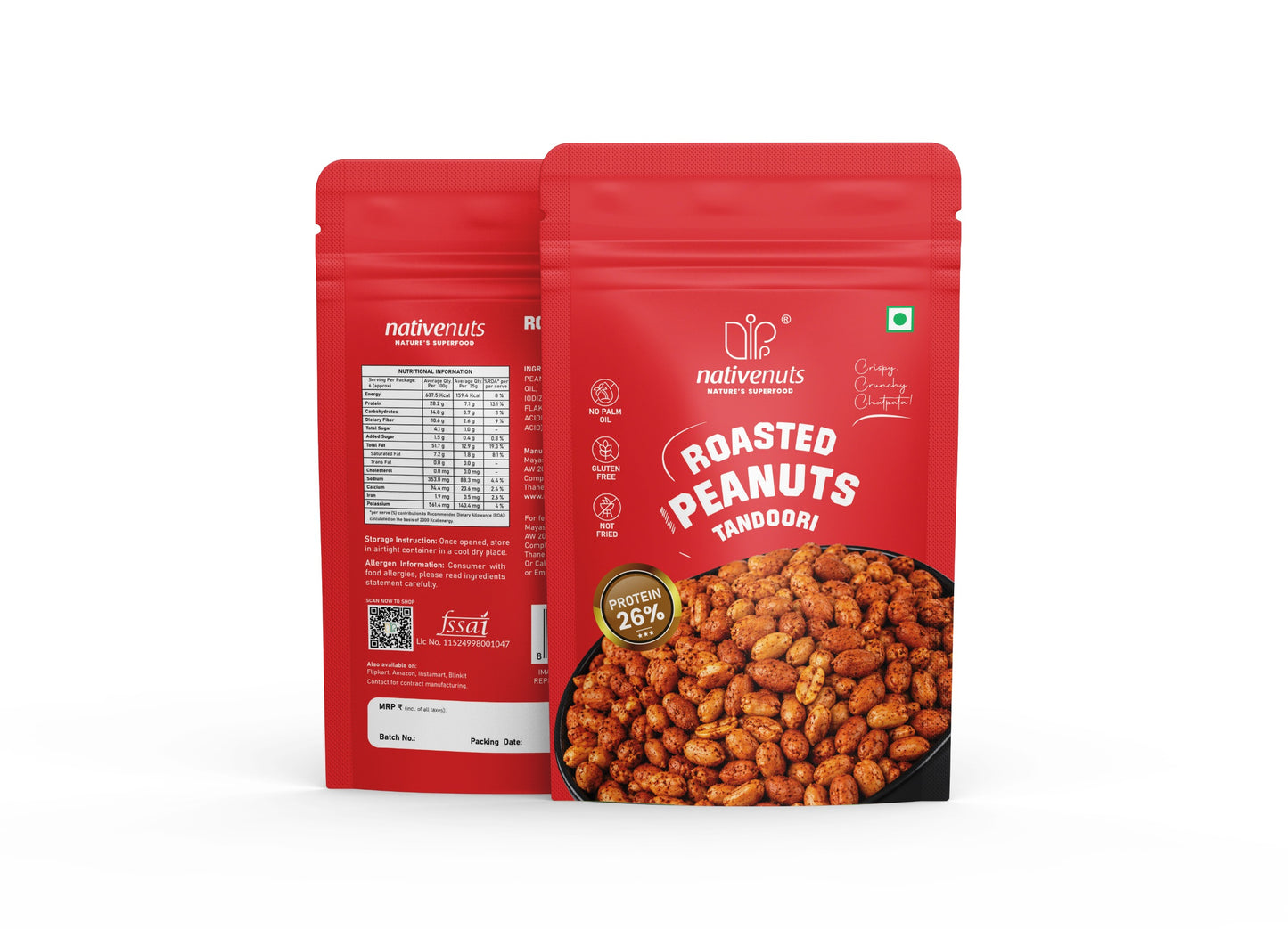 Roasted Tandoori Roasted Peanuts | Crunchy Protein Snack