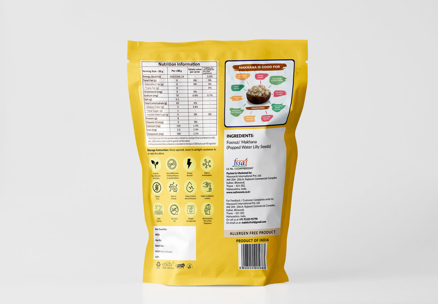 Raw Plain Makhana Plus | Premium Roasted Makhana Snack