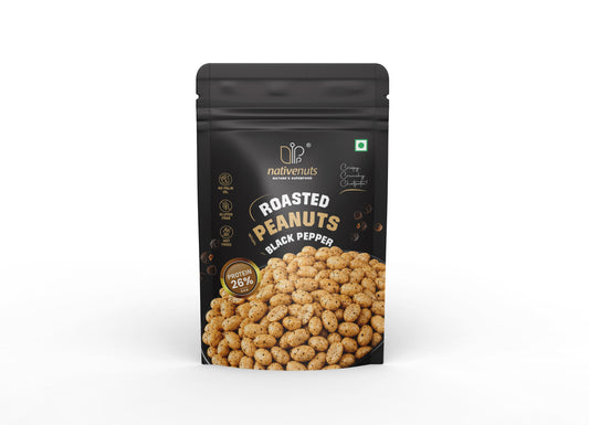 Roasted Black Pepper Roasted Peanuts | Crunchy Protein Snack